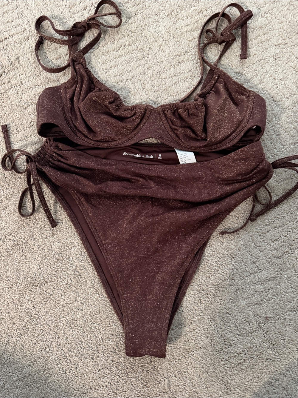 Abercrombie & Fitch Brown Shimmer One-Piece Swimsuit